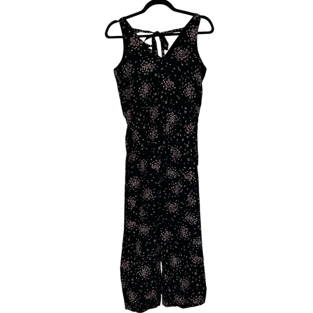 LOFT PETITES NWT! Women’s Sleeveless Jumpsuit Cherry Blossom Floral BlkPink XXSP - Picture 2 of 13